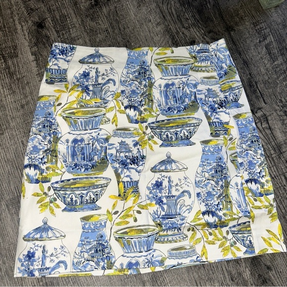 Floral Blue and Green Skirt - Picture 1 of 3